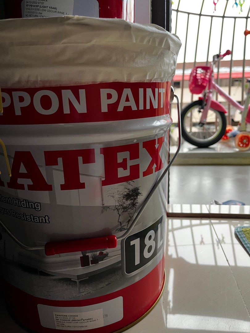 Bright yellow Nippon paint Matex 20 litres untouched, Furniture & Home Living, Home Improvement