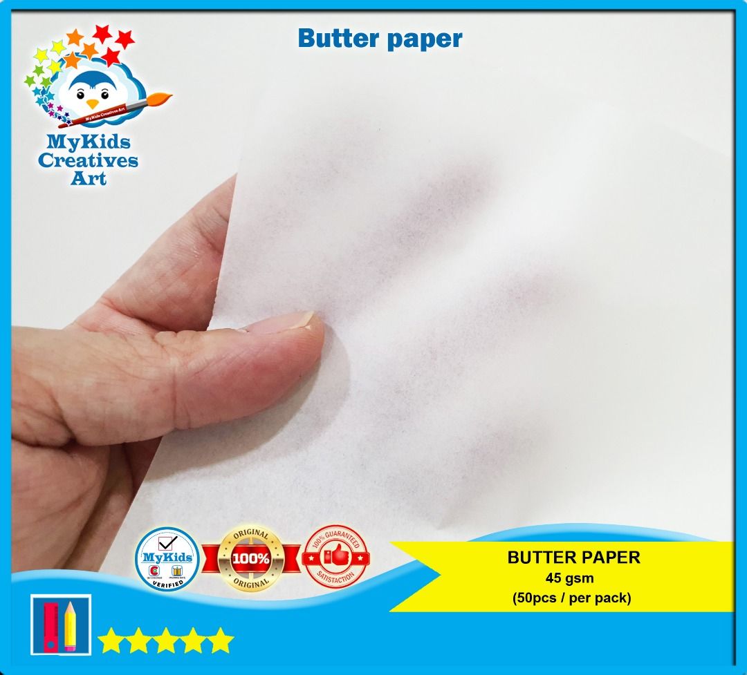 Butter Paper/Kertas Mentega/Paper Packing Material/30 x 40 (50 Sheets)