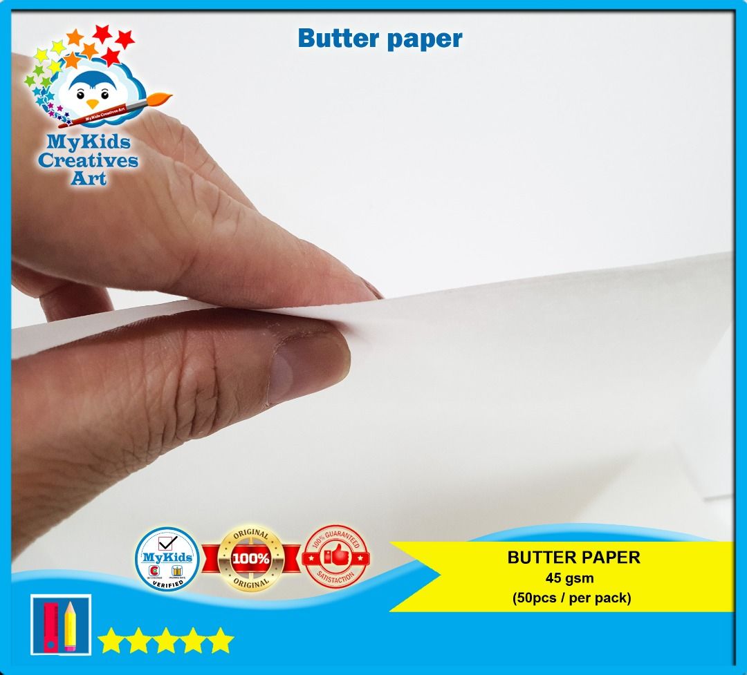 Butter Paper/Kertas Mentega/Paper Packing Material/30 x 40 (50 Sheets)