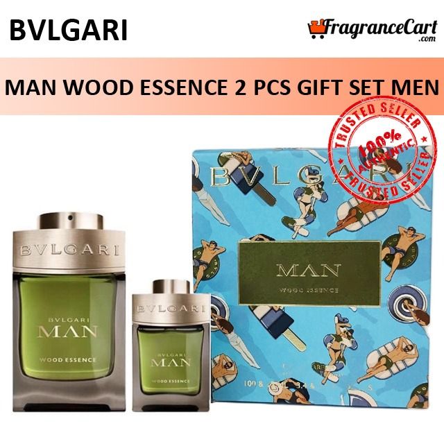 Bvlgari Man Wood Essence 2 Pcs Gift Set for Men 100ml EDP 15ml