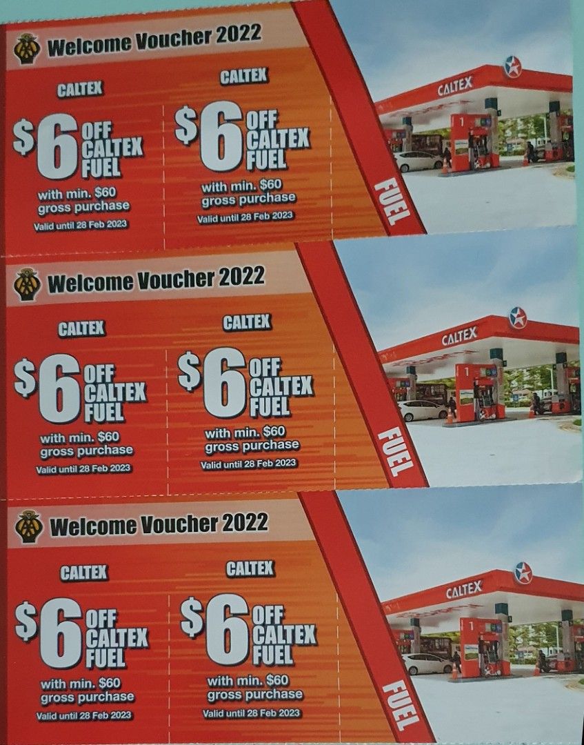 Caltex Fuel Vouchers, Tickets & Vouchers, Vouchers on Carousell