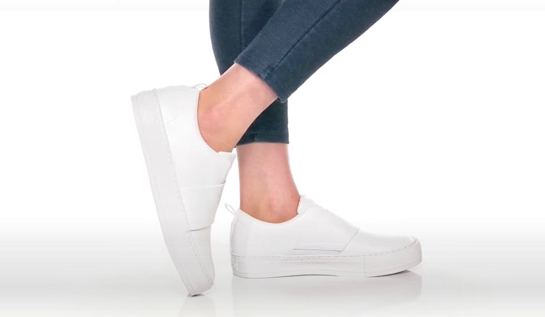 Calvin klein white slip on shoes store