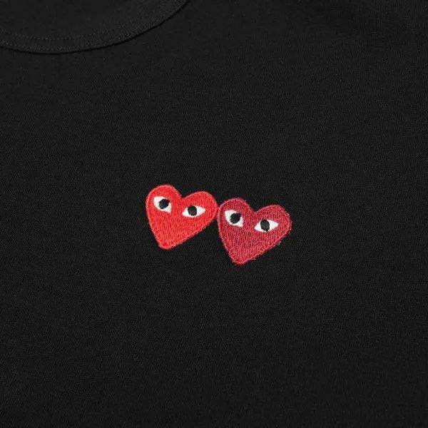 Cdg play top double heart