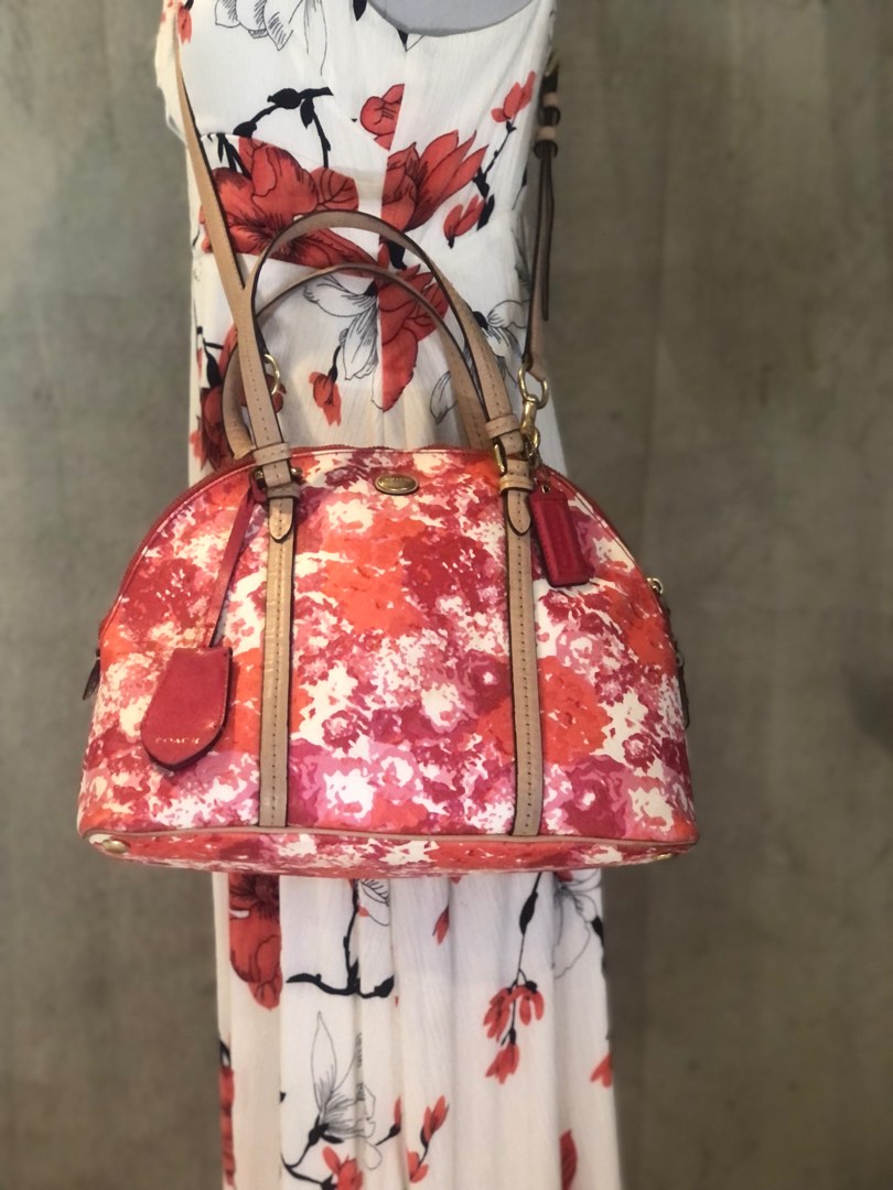 Coach Peyton Floral Domed Satchel, Women's Fashion, Bags & Wallets