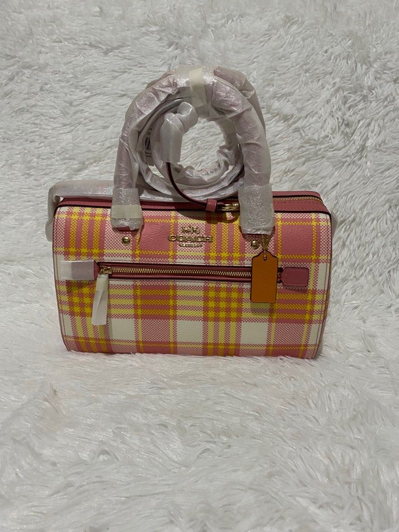 Coach rowan plaid pink (Category: Luxury Bags & Wallets) located in Pasig City. Submitted by jackie_ginger (Listing ID 1201217208, Image 3). Description: Onhand with tag and care card.