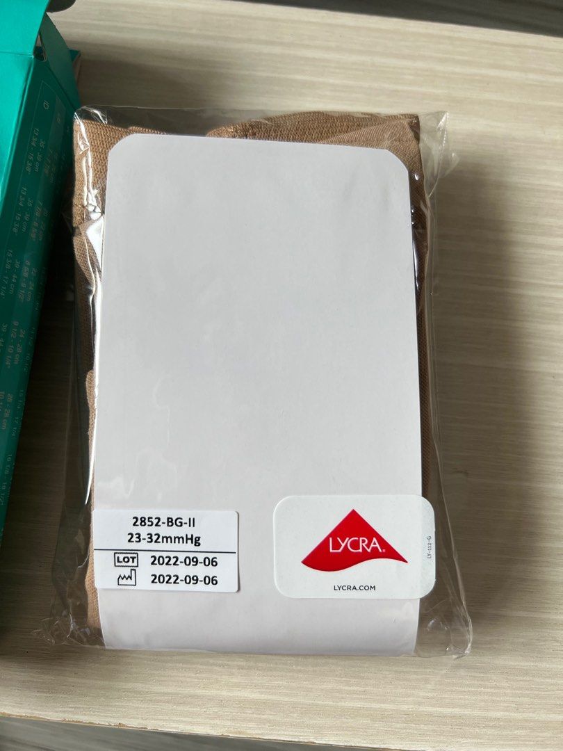 Compression socks (Category: Foot Care) located in Singapore. Submitted by buzytmum (Listing ID 1201108978, Image 2). Description: Bought the wrong size. This is size II . Brand new. Bought from shoppe for $58 .