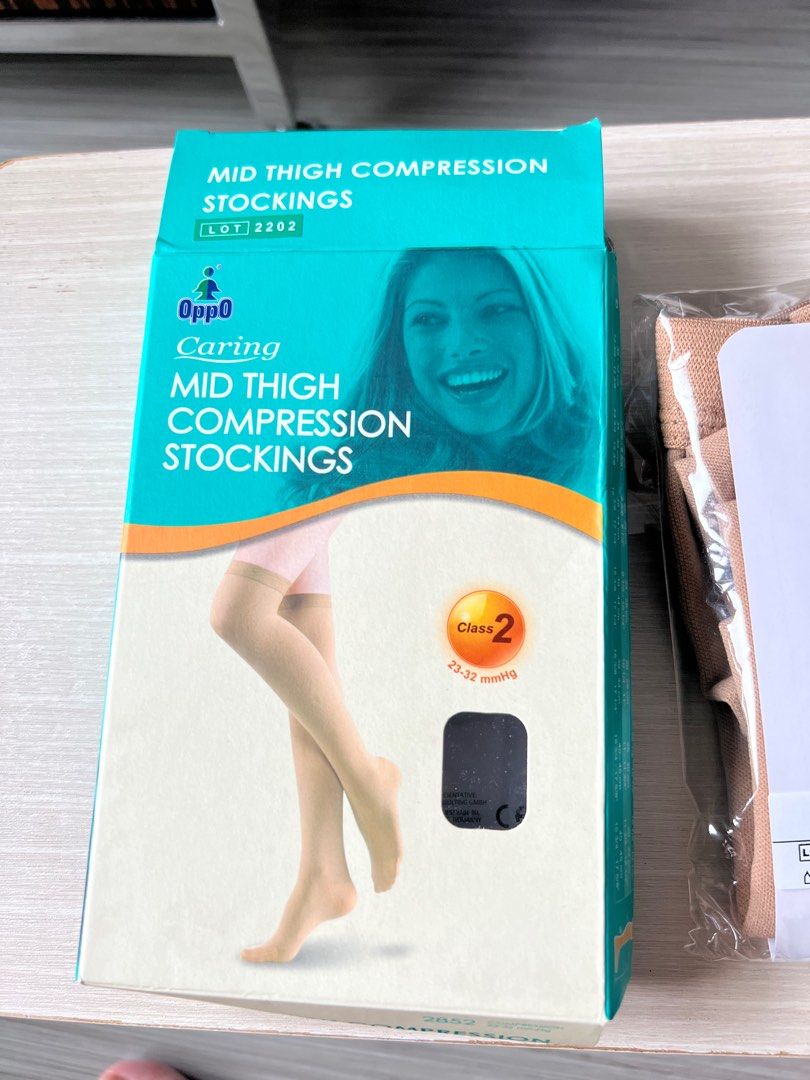 Compression socks (Category: Foot Care) located in Singapore. Submitted by buzytmum (Listing ID 1201108978, Image 1). Description: Bought the wrong size. This is size II . Brand new. Bought from shoppe for $58 .