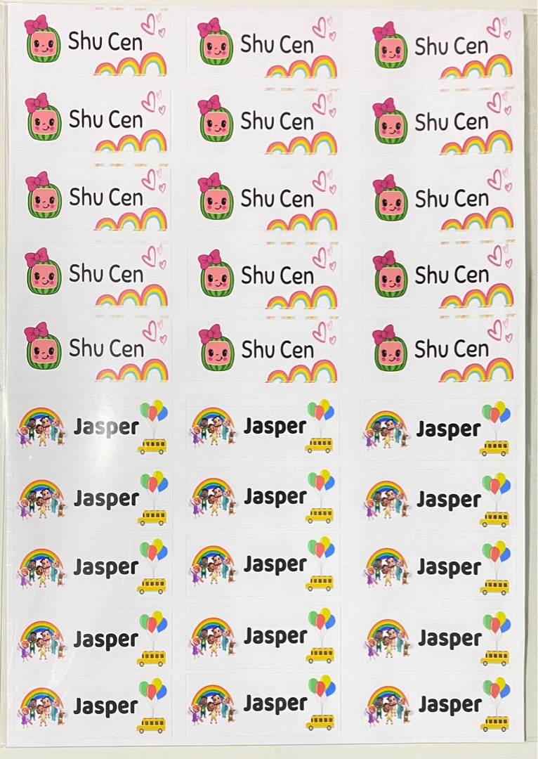 Name Customisation Customise Name stickers, Business Services, Printing, Design ...