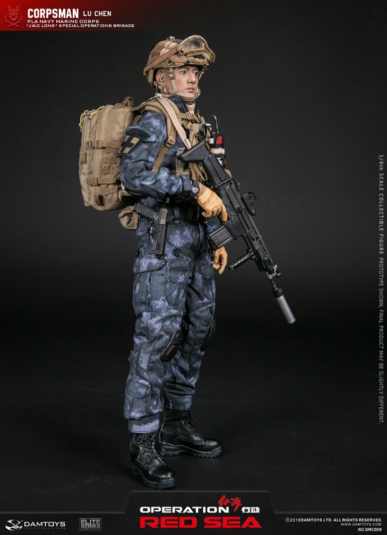 1/6 Scale Female Soldier Operation Red Sea PLA Navy Marine Gunner Combat  Uniform