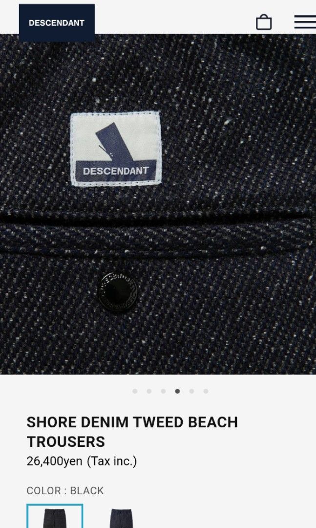 DCDT DESCENDANT SHORE DENIM TWEED BEACH TROUSERS, 男裝, 褲＆半截裙