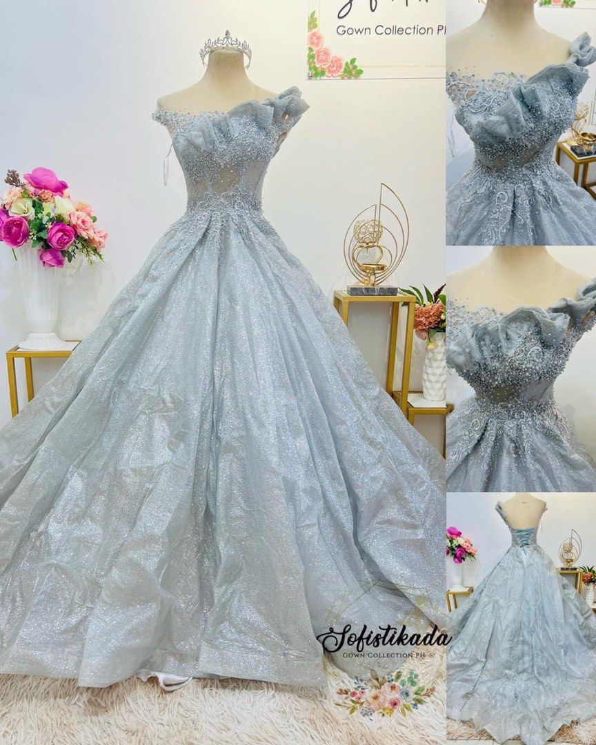 Debut gown off shoulder glitters Women s Fashion Dresses Sets