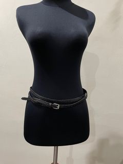 Double wrap genuine leather belt