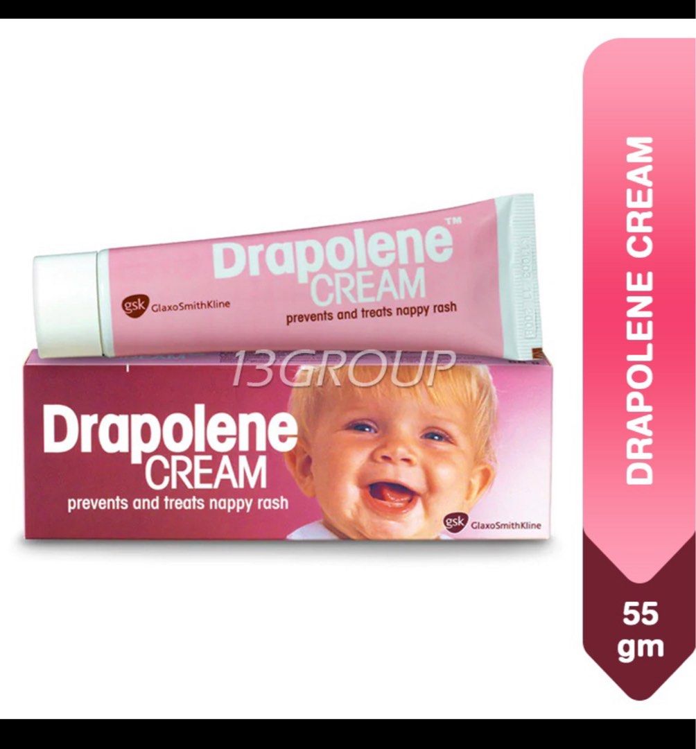 Drapolene Cream Diaper Rash Cream, 55g, Babies & Kids, Bathing