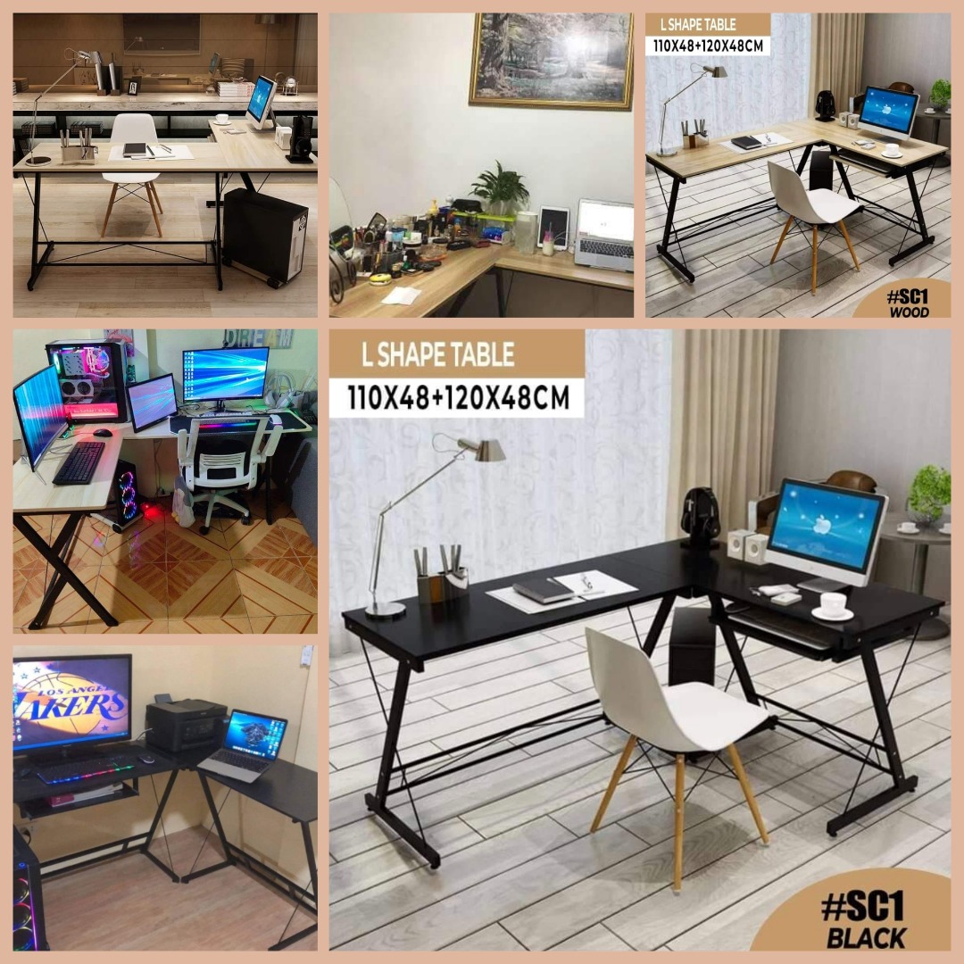 Free delivery L shape desk, Furniture & Home Living, Furniture, Shelves ...