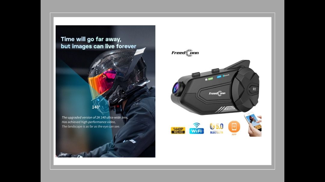 TMax Freedconn R1 Pro 2k Video Recording Motorcycle Bluetooth