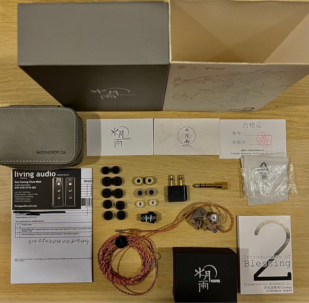 (Full Set) MoonDrop Blessing 2 + Free Spring Tips, Audio, Earphones on