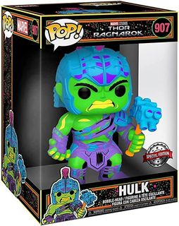 Funko POP! Jumbo Marvel Thor Ragnarok #907 Hulk Black Light Target  Exclusive,134404,10 inches
