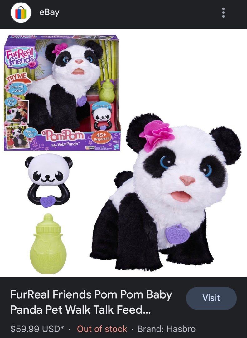 Furreal friends pom pom sale my baby panda pet