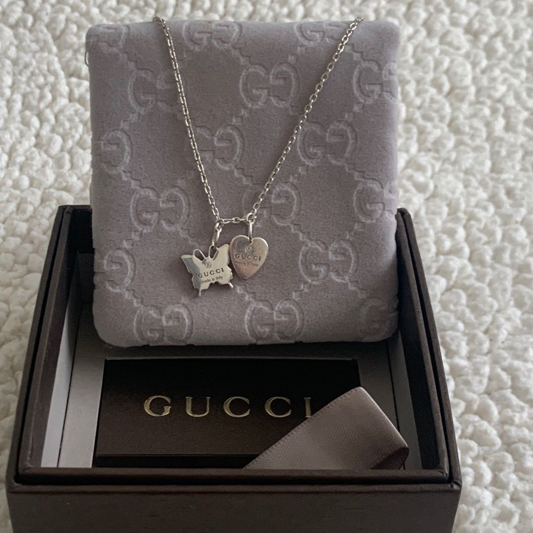 Gucci heart butterfly necklace top