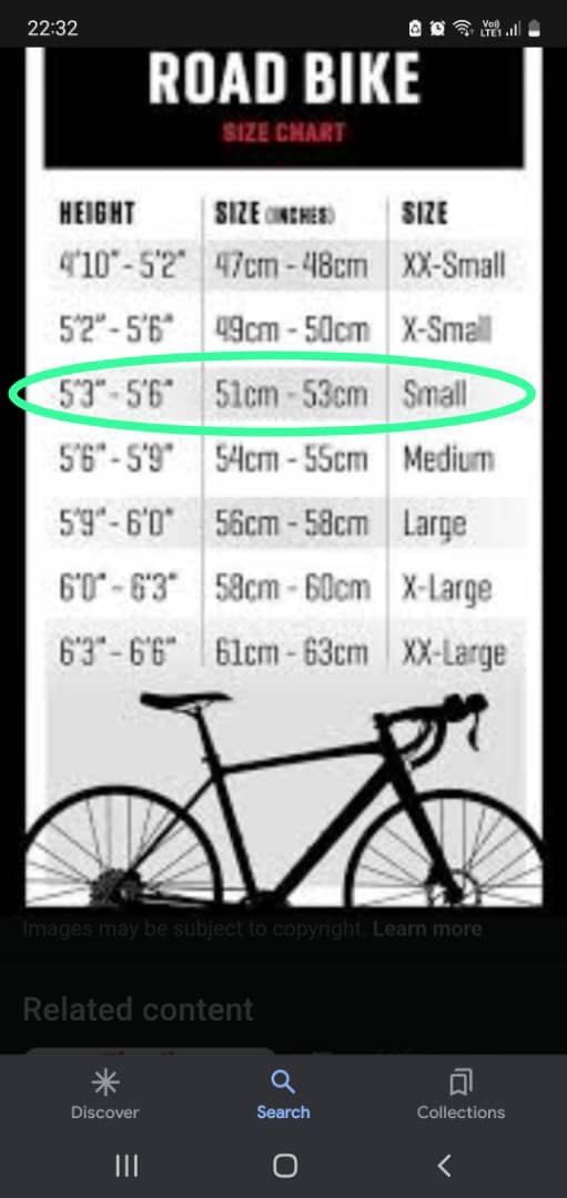 Gusto road hot sale bike size chart