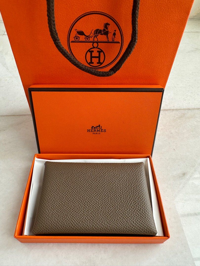 Hermes Calvi card holder, Luxury, Bags & Wallets on Carousell