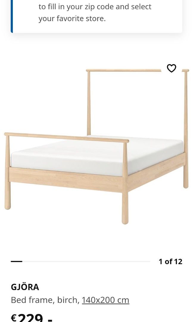 IKEA GJORA bed frame + mattress, Furniture & Home Living, Furniture