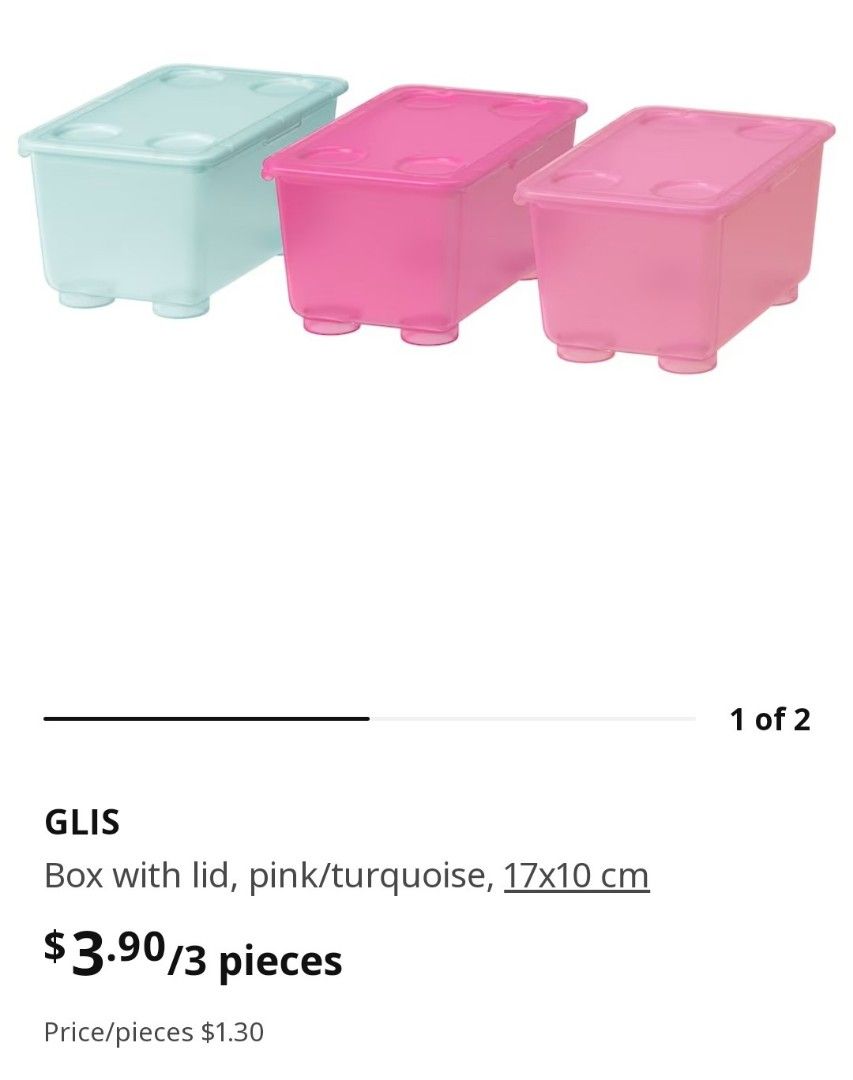 Ikea Glis box with lid ( 9 pieces), Furniture & Home Living, Home