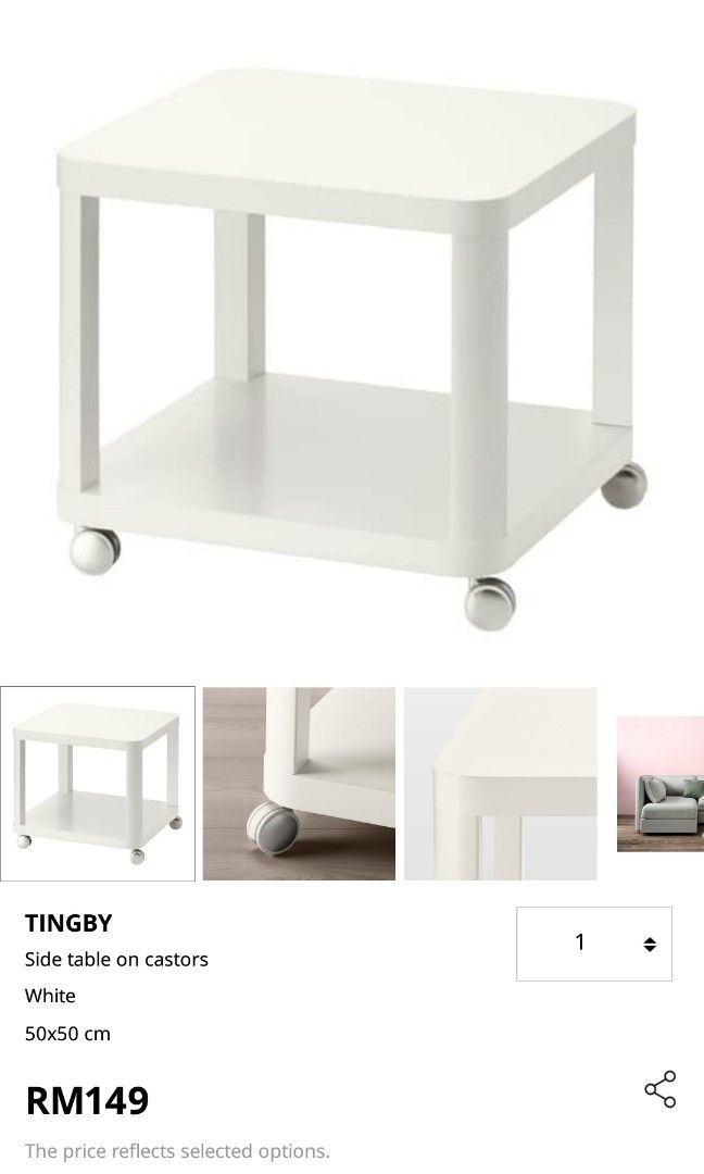 IKEA Tingby Coffee Table With Castor, Furniture & Home Living, Furniture, Tables & Sets on Carousell