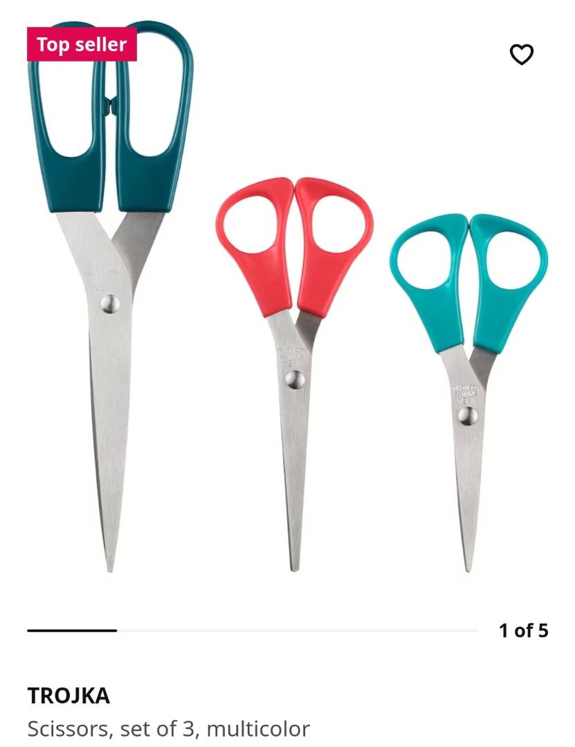 TROJKA Scissors, set of 3, multicolor - IKEA