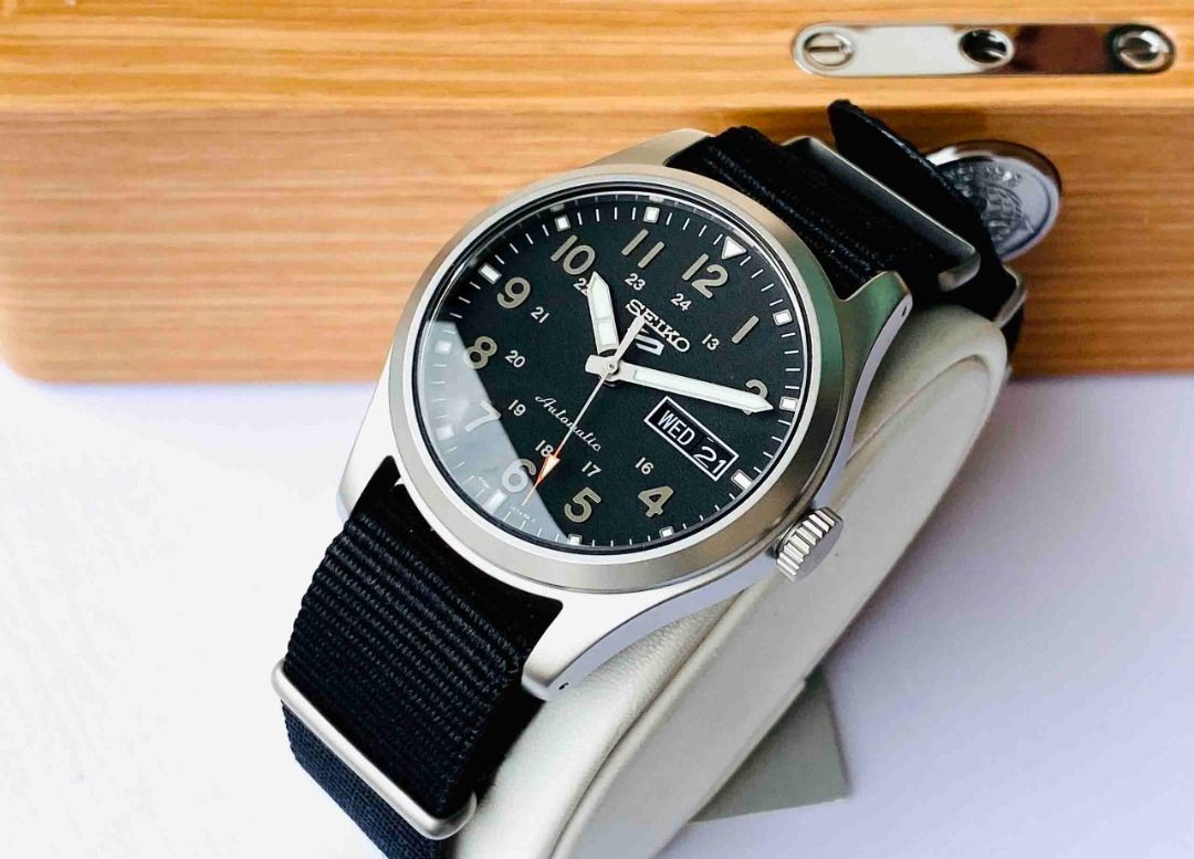 Instock BNIB SEIKO 5 SPORTS SRPG37K1 SRPG37K SRPG37 BLACK DIAL NYLON STRAP AUTOMATIC FIELD SERIES MEN WATCH