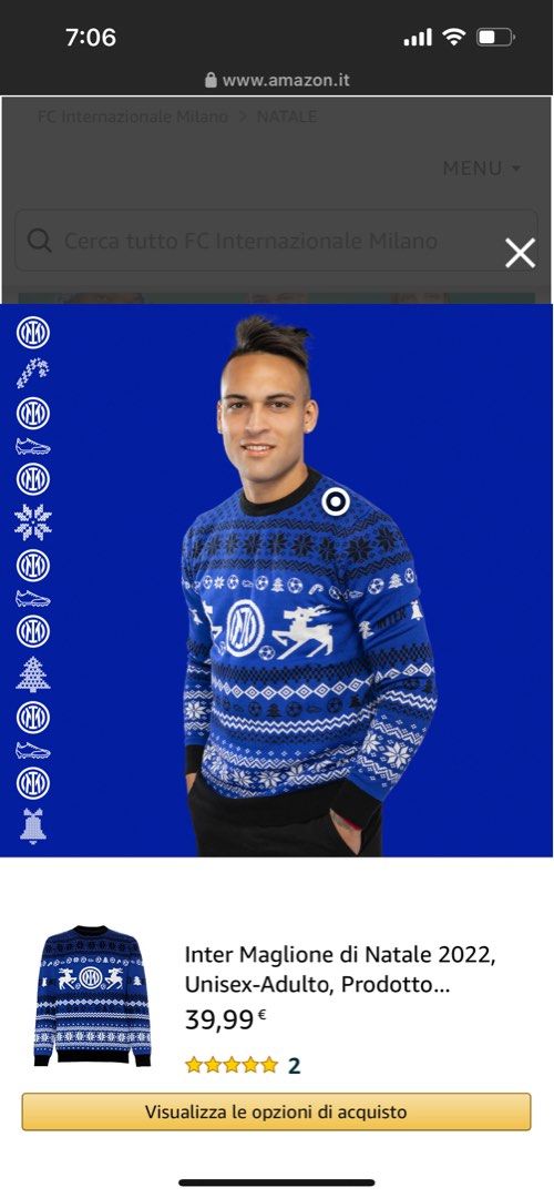 Milan Jersey Inter Unisex Maglione Di Natale Jumper Buy Online