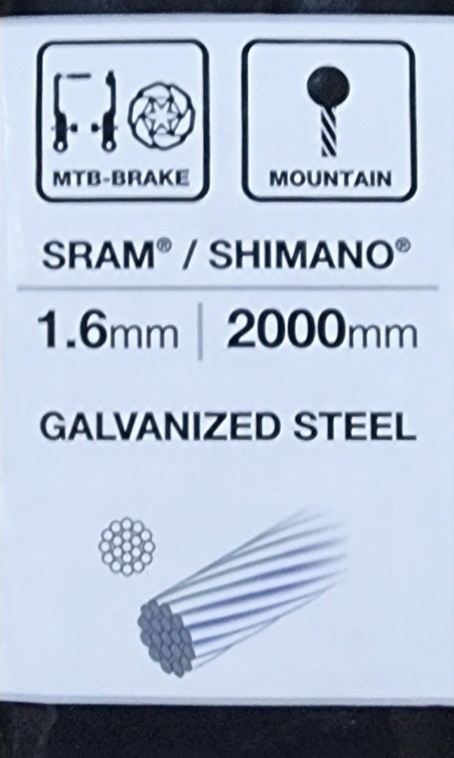 Jagwire Basic MTB Brake Cable (Category: Parts & Accessories) located in Singapore. Submitted by alsonhere (Listing ID 1119620219, Image 3). Description: *Have Multiple Instock* Jagwire basic universal mtb brake cable. Low-cost, no-nonsense brake cables made from spiral-bound galvanized steel strands. Great for entry-level, low-cost bike repairs. Length : 2m Free 1x end sleeve/cap Additional $0.50 per Jagwire end cap of colour choice shown in pic