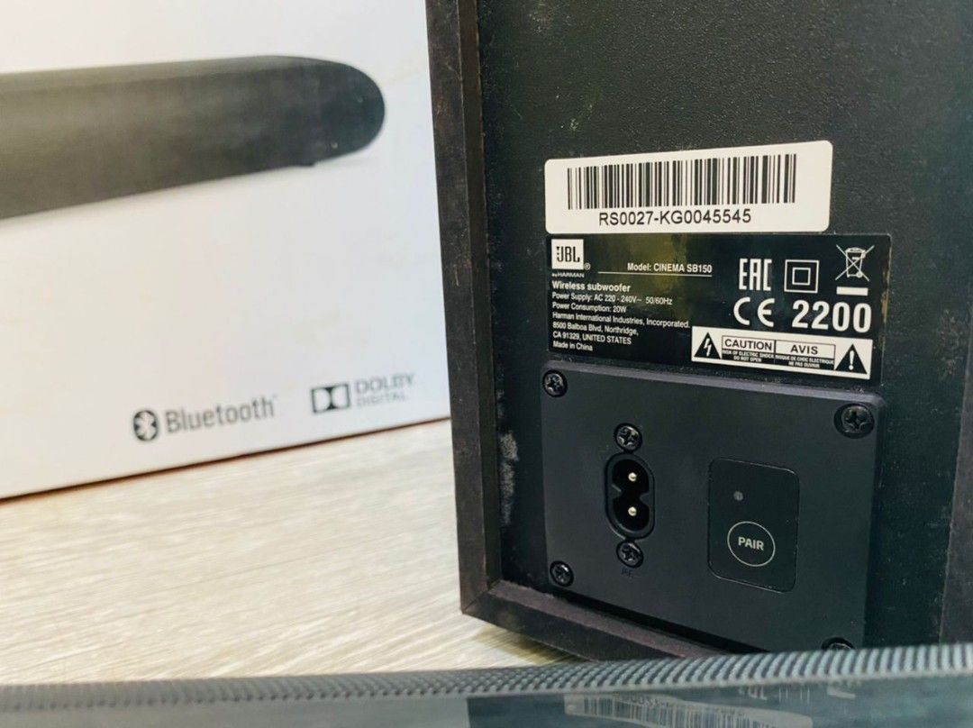 JBL Cinema SB150 Cinematic 2.1 soundbar with compact wireless subwoofer