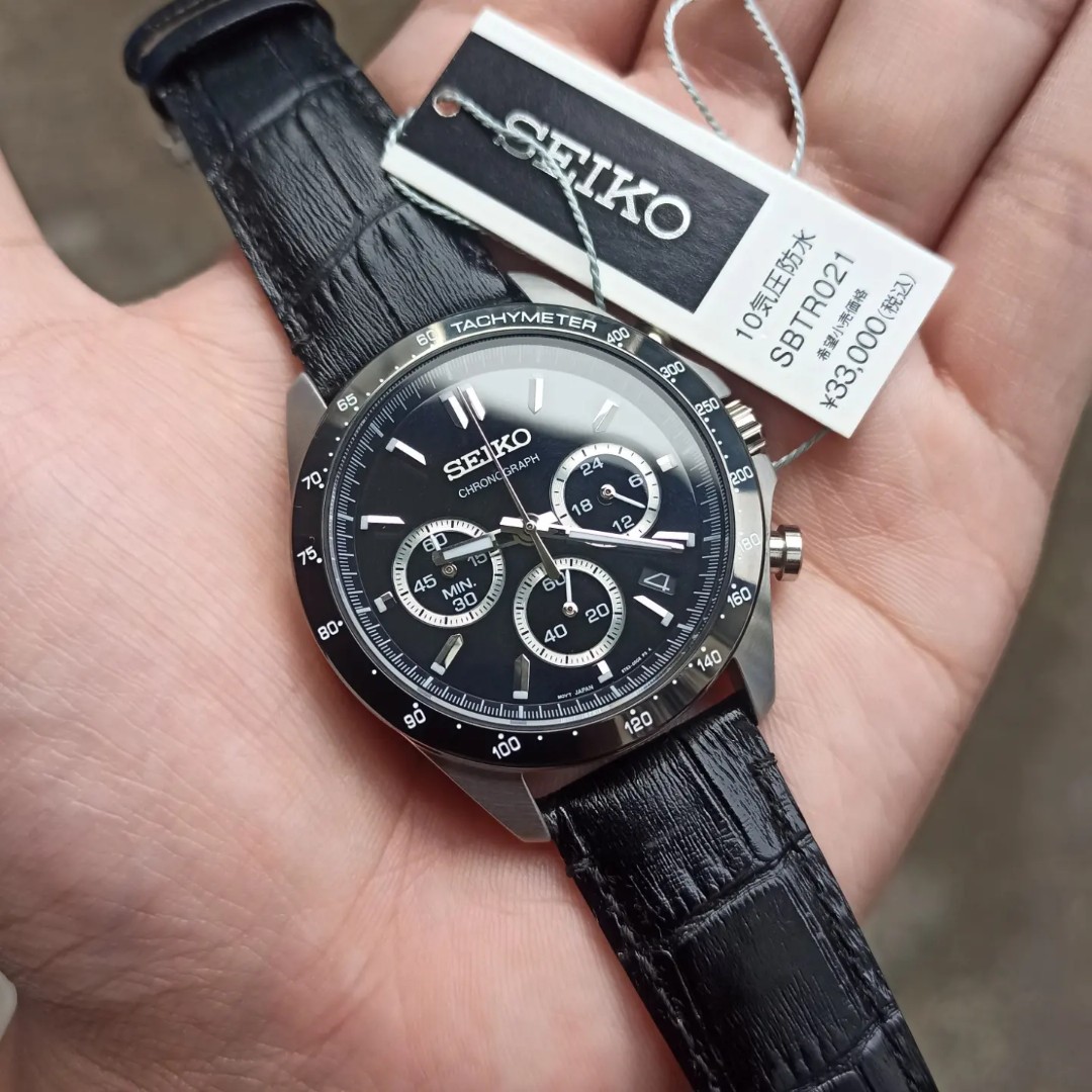 JDM Seiko Spirit - SBTR021 Black Chronograph, Luxury, Watches on Carousell
