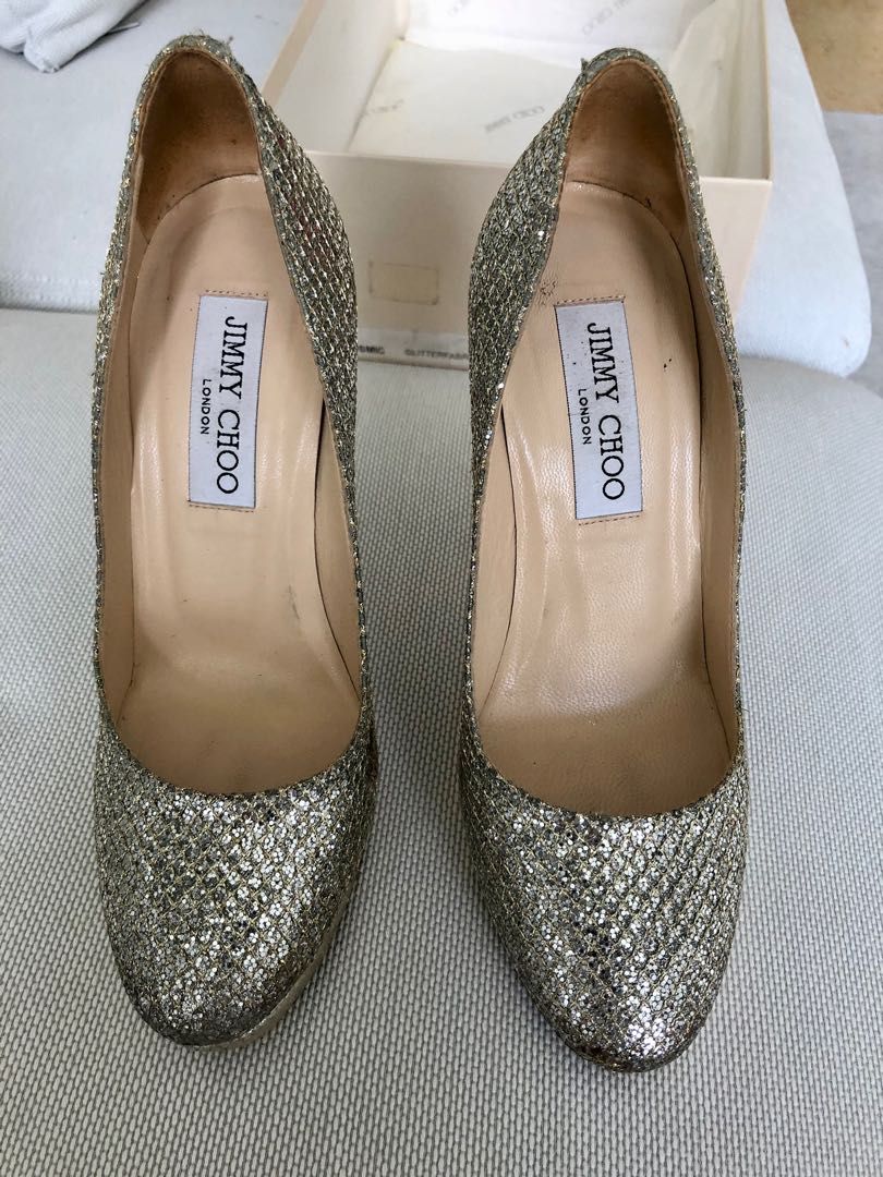 Glitter jimmy clearance choo heels