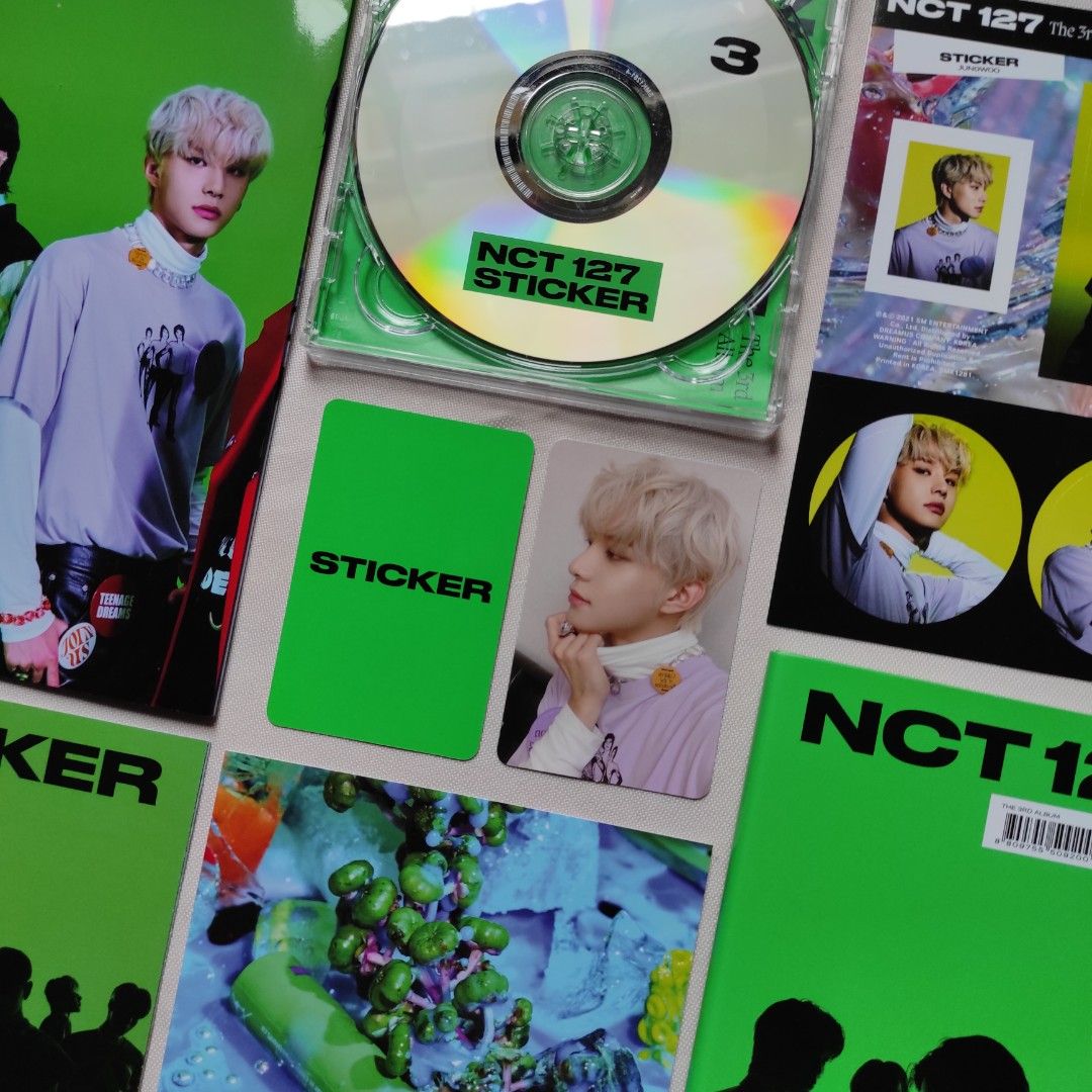 JUNGWOO STICKER STICKY ALBUM SET (Category: K-Wave Merchandise) located in Rodriguez. Submitted by declutteringxcollecting (Listing ID 1201014134, Image 1). Description: NCT 127 STICKER ALBUM STICKY VERSION JUNGWOO PULL with Taeil postcard and Jungwoo sticker. Photobook, folded poster and CD - clean fresh pull Location: Rizal SCO free pf - feedbacks #unknown_madeit.