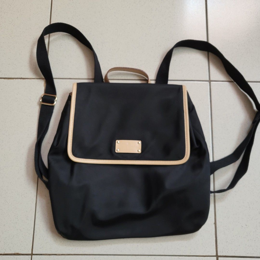 Kate Spade Kennedy Park Neko backpack nylon black cream pink  display picture 1