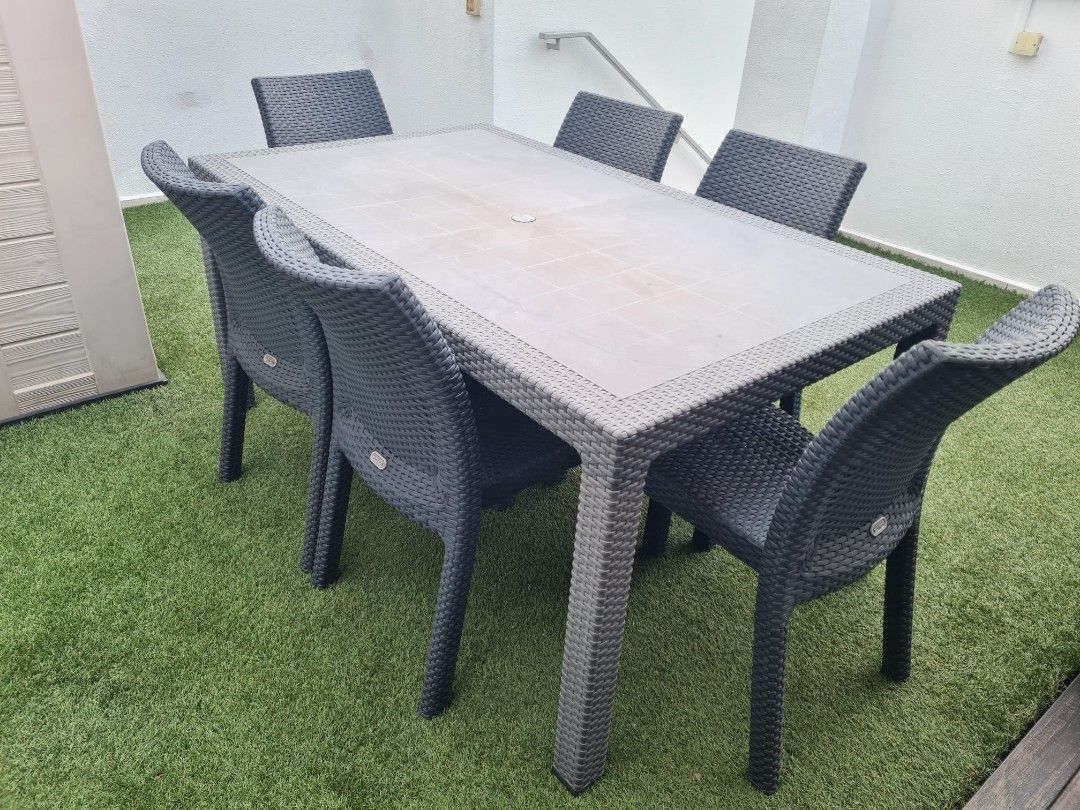 Keter Outdoor Dining Set, Furniture & Home Living, Outdoor Furniture on