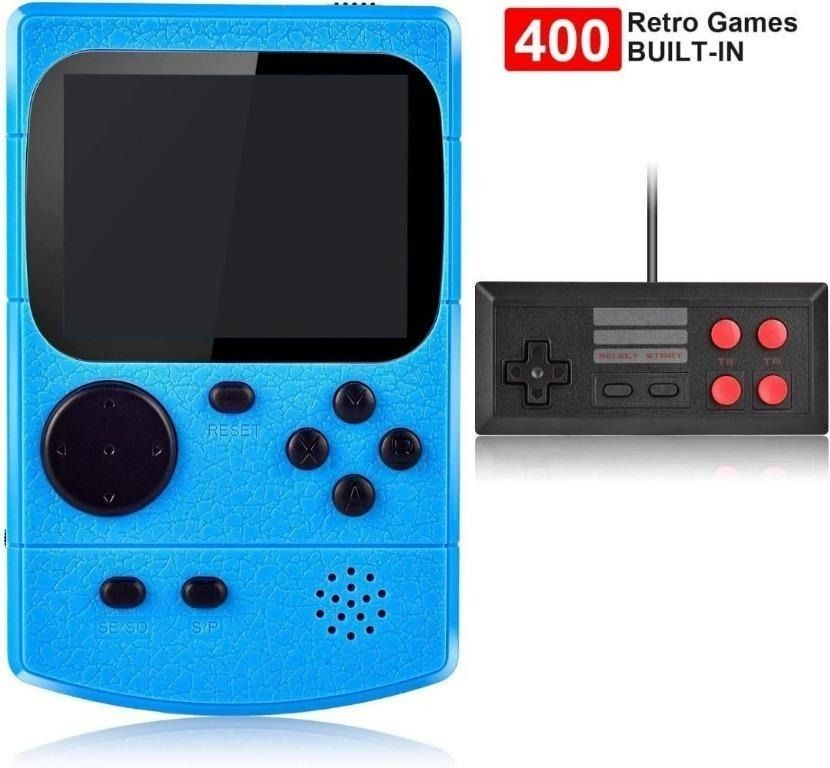 Kiztoys Retro Games Console Portable Kids Handheld Game Console with 400 Classical Games 3 Inch Color Screen for 2 Players Support TV Play 3 Hours