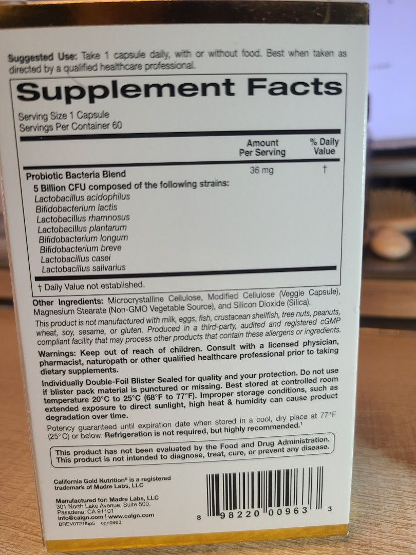 LactoBif 5 益生菌 50 億 CFU( 一盒+2排), 健康及營養食用品, 健康補充品, 健康補充品 - 維他命及補充品 ...