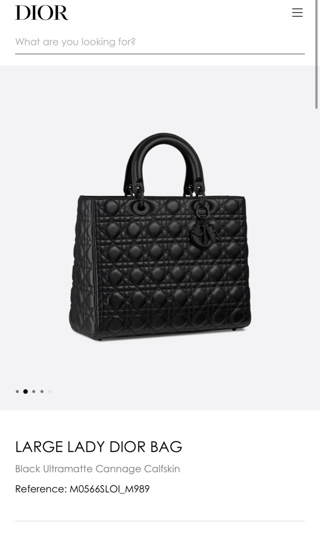 Lady Dior bag Cannage Ultramatt Large, Luxury, Bags & Wallets on Carousell