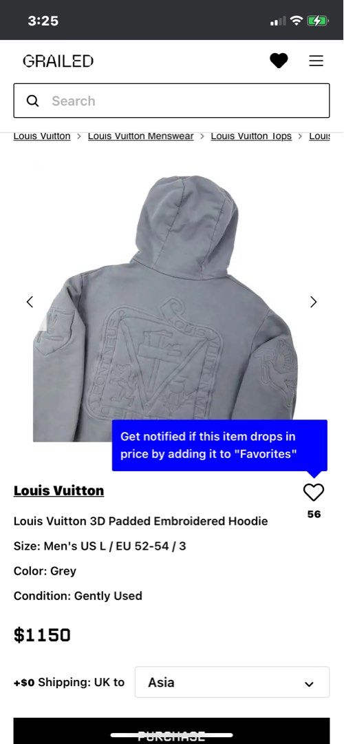 Louis Vuitton Louis Vuitton 3D Padded Embroidery Hoodie