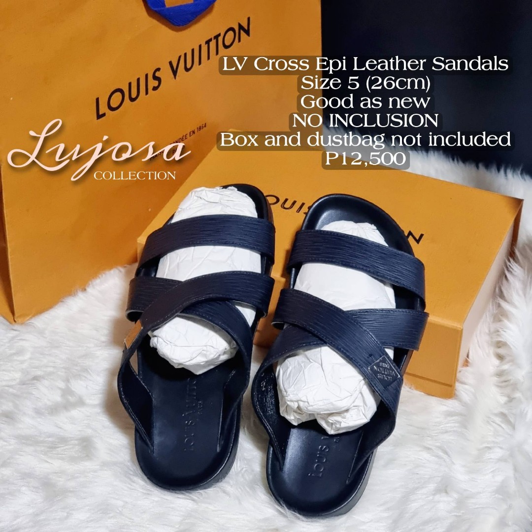 Louis Vuitton Blue Damier Rubber and Leather Thong Sandals Size