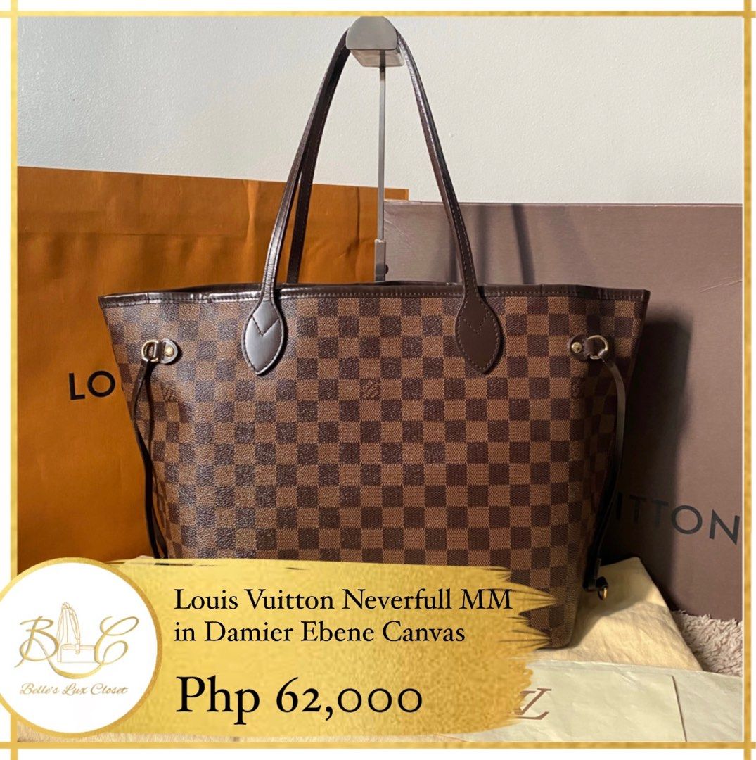 LV Neverfull MM Damier Ebene, Luxury, Bags & Wallets on Carousell