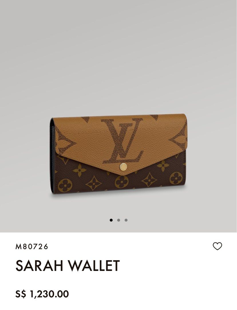 M80726 Louis Vuitton Monogram Reverse Sarah Wallet