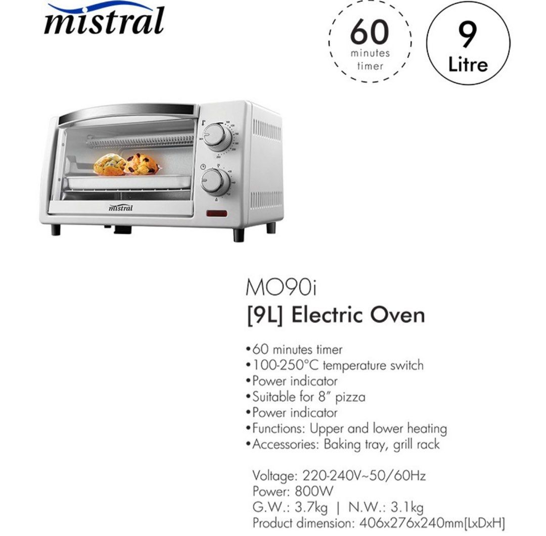 MISTRAL MO90I OVEN TOASTER (9L) Display Set 30, TV & Home Appliances