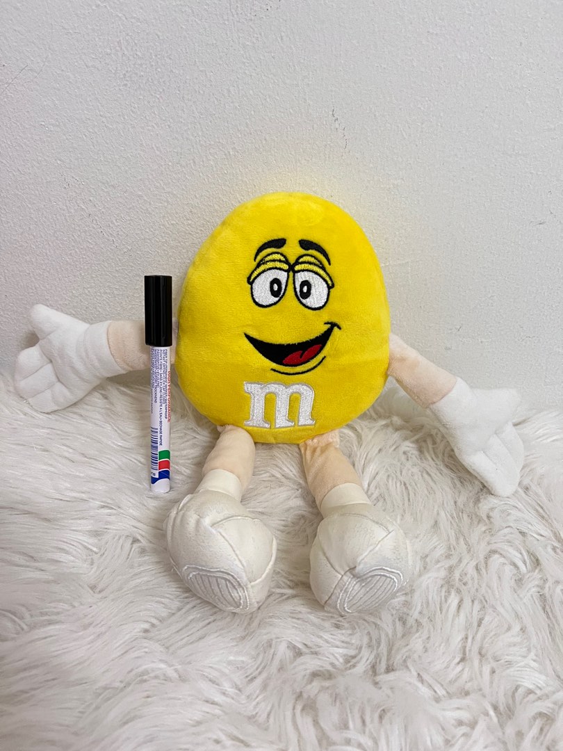 Yellow M&M Plush 15 Soft Stuffed Animal Doll New M & M Authentic Rare