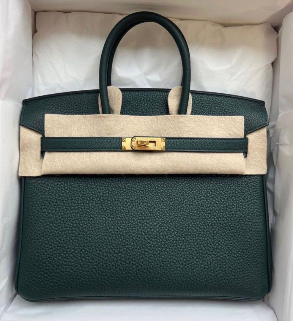 Hermes Birkin 35 GHW Vert Fonce Togo, Luxury, Bags & Wallets on Carousell