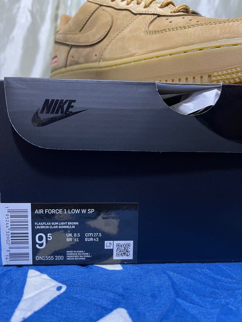 Supreme X Air Force 1 Low SP 'Box Logo Wheat' - Nike - DN1555 200 -  flax/flax/gum light brown