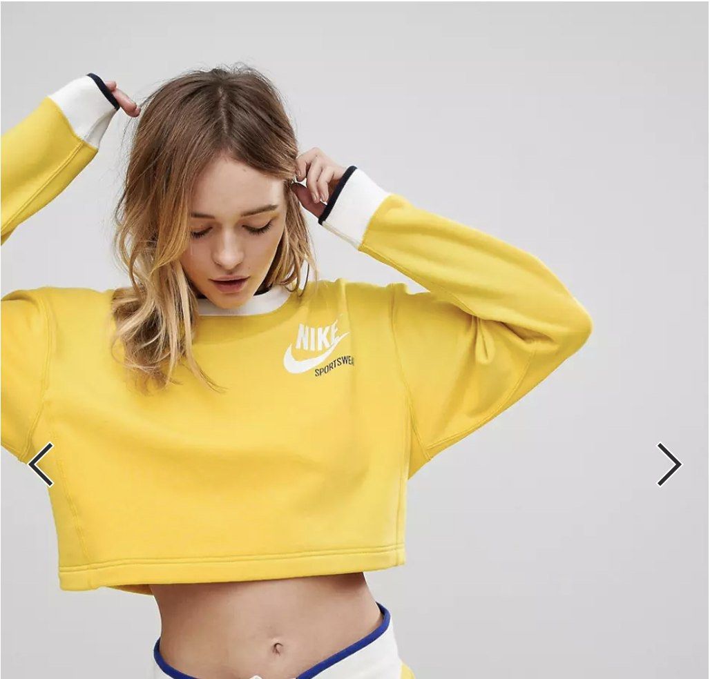 Nike Reversible Sweatshirt in Yellow Women s Fashion Tops